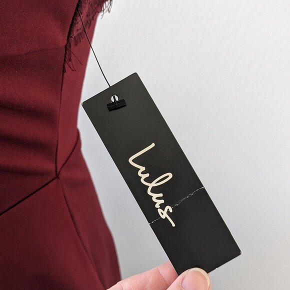 Wine Red and Lace Fit & Flare Dress NWT - Picture 6 of 7